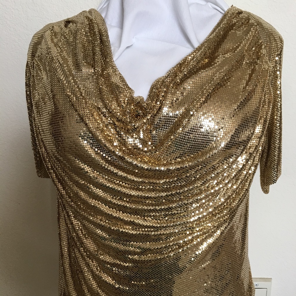 Genuine Vintage Whiting & Davis Gold Mesh Cowl Top